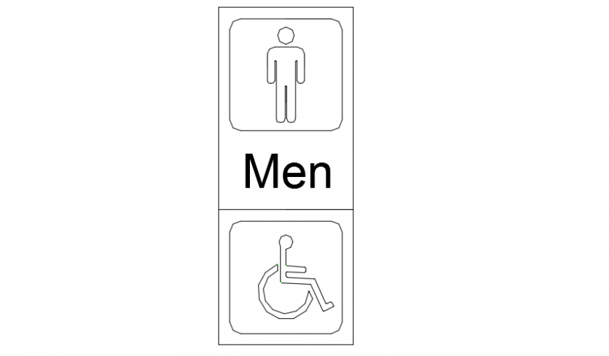 Male toilet signage block