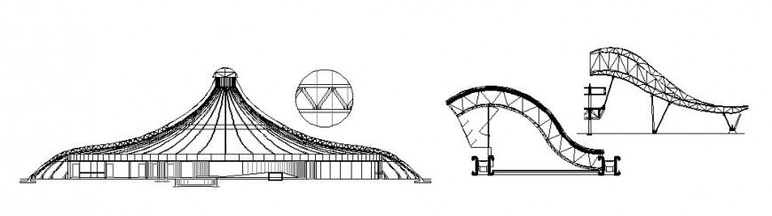 Mall and complex front sectional detail .