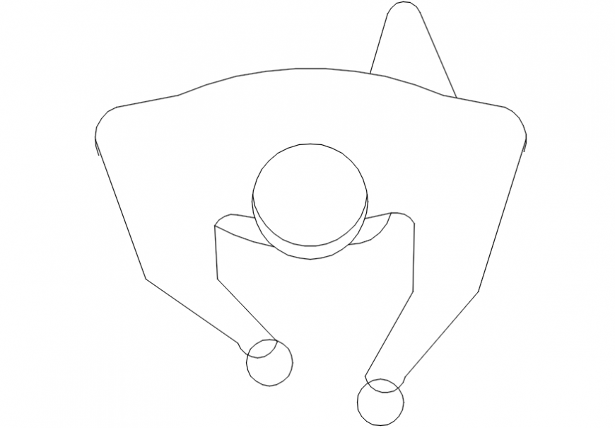 Man figure top view elevation block drawing details dwg file