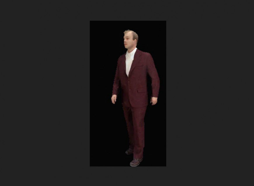 Man in formal office wear detail 3d model CAD blocks layout file