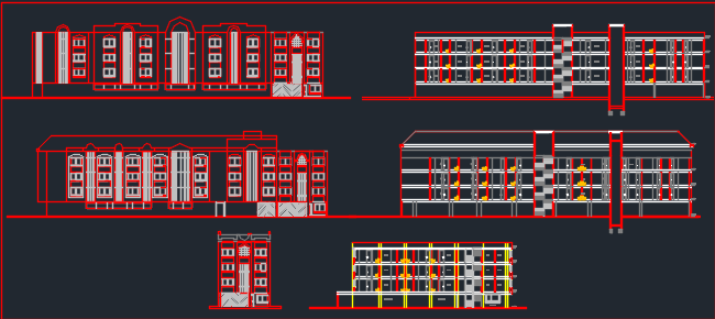Manhattan Hostel Building Elevation And Plan Design Drawings