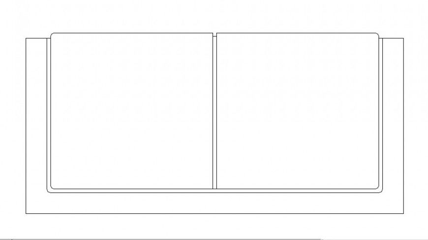 Manhattan Two Seated Sofa Set Elevation Block DWG File