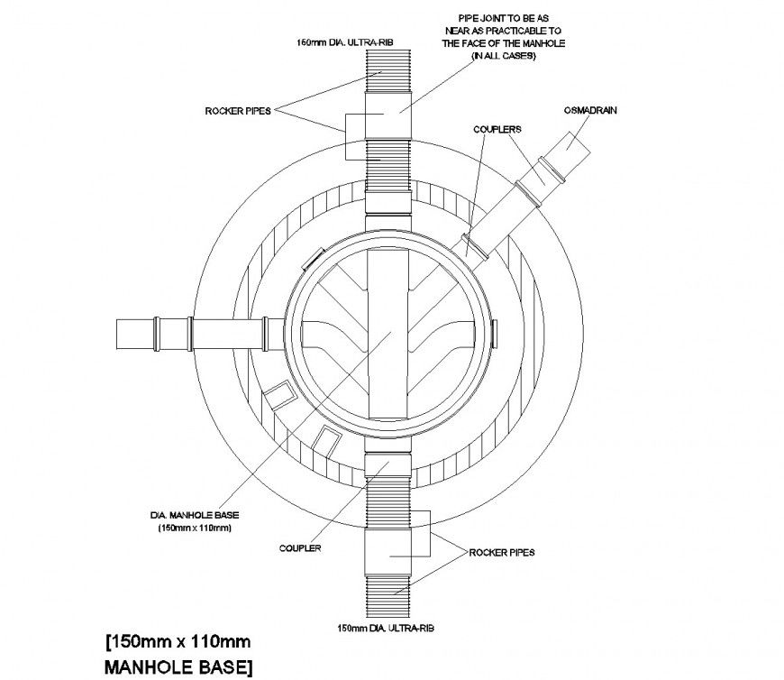 Manhole base plan dwg file