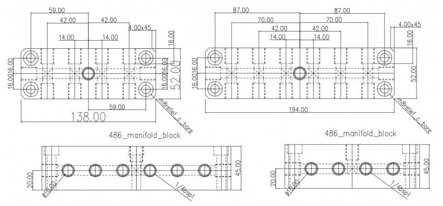 manifold block plan and electrical installation details dwg file