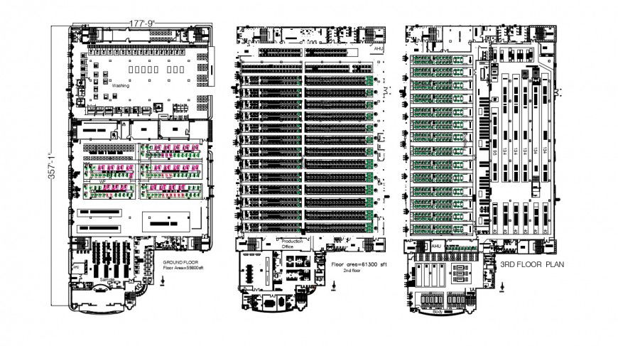 Manufacturer garments factory layout plan in dwg file