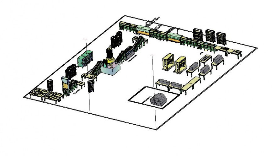 Manufactures distribution plant drawings details 3d model autocad file