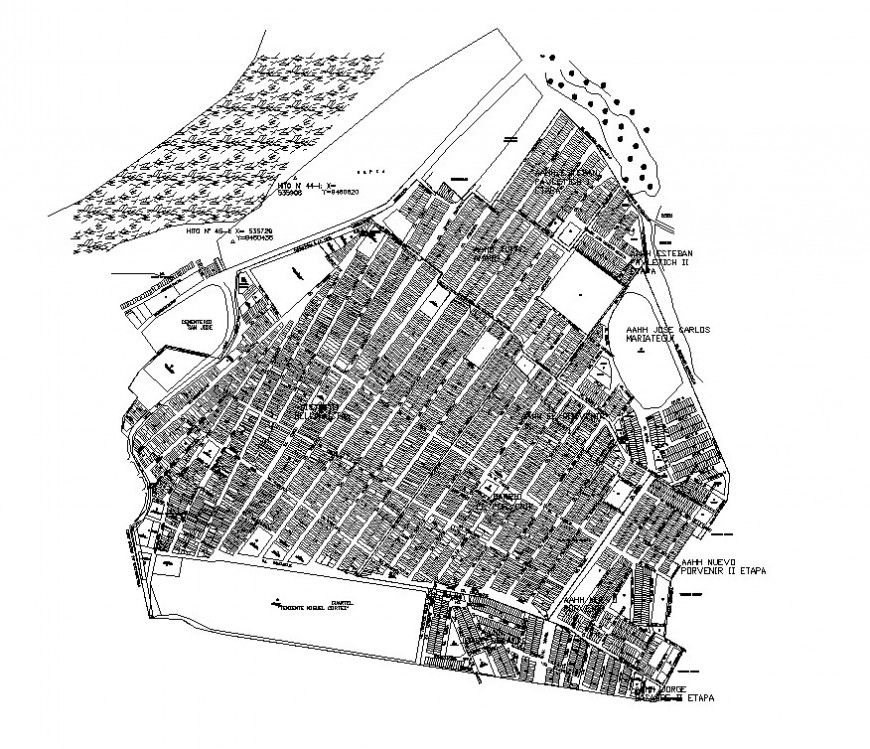 Map detail 2d view layout CAD block layout file in autocad format