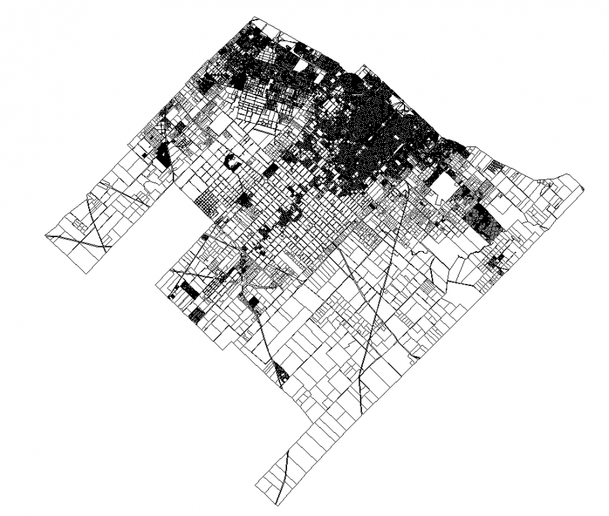Map detail with architectural design with detail dwg file