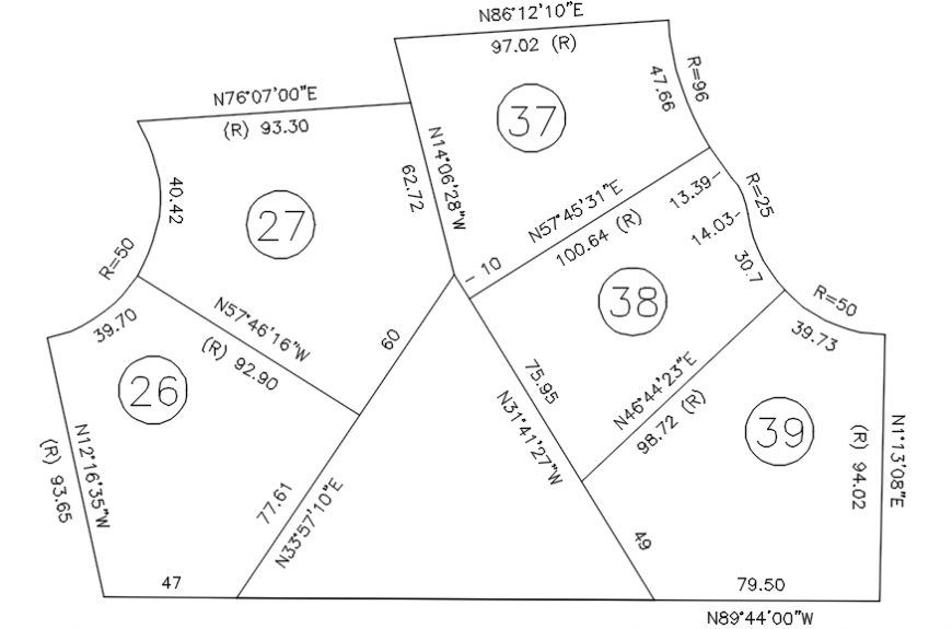 Map details drawings 2d view of an area autocad file