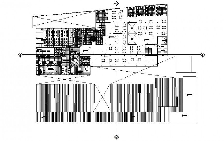 Market area drawings details work plan 2d view autocad file