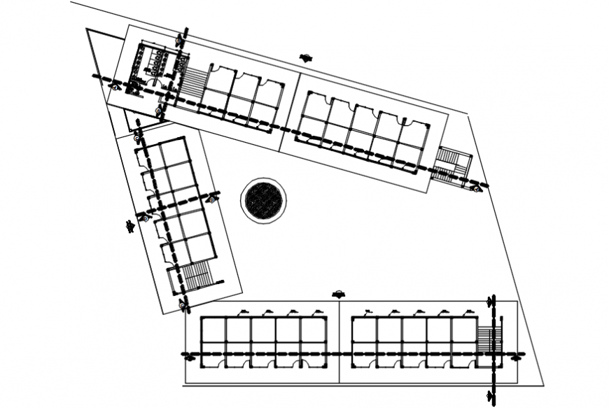 Market general plan and sanitary services details dwg file