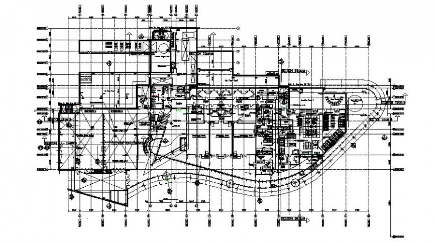 Marriott  hotel general plan, design with spa in auto cad