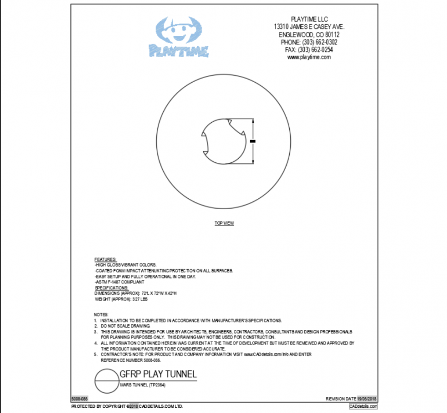 Mars tunnel kids play equipment cad block design dwg file