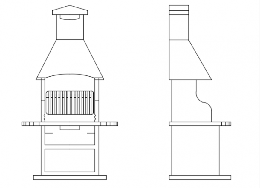 Masonry bbq front view