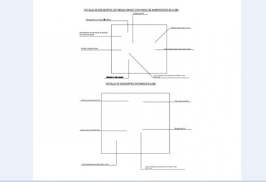 Masonry detail of construction detail joint in AutoCAD 