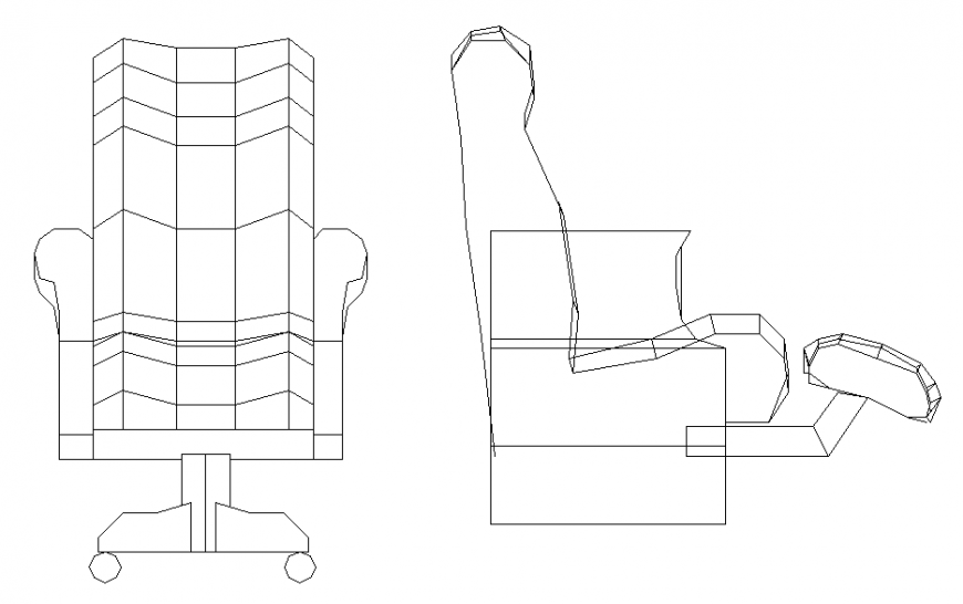 Massage chair 2 d planning autocad file