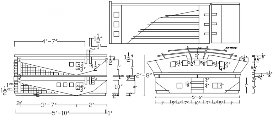 Master bed all sided elevation and dimensions cad drawing details dwg file