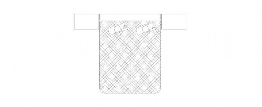 Master bed top view elevation block cad drawing details dwg file