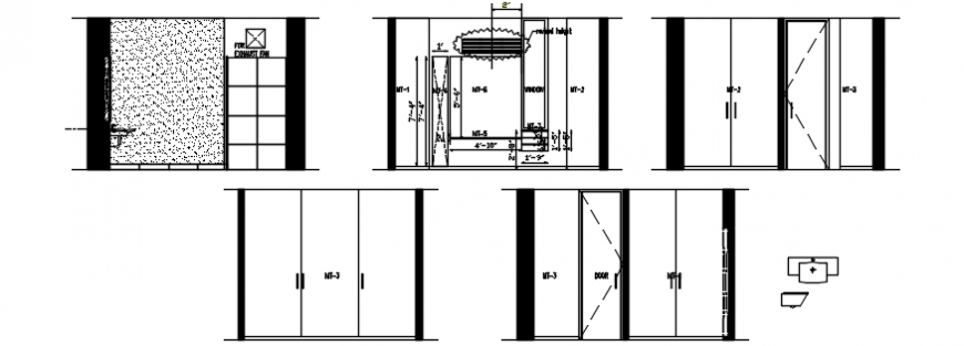 Master toilet all sided elevation and section cad drawing details dwg file