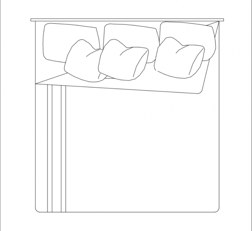 Mater bed top view cad block design dwg file