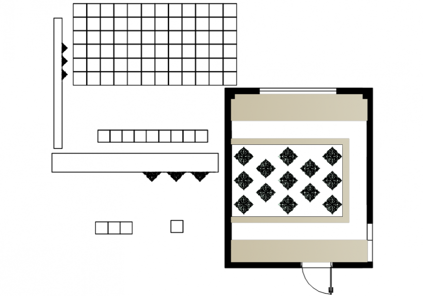 Mater bedroom of house plan and structure details dwg file