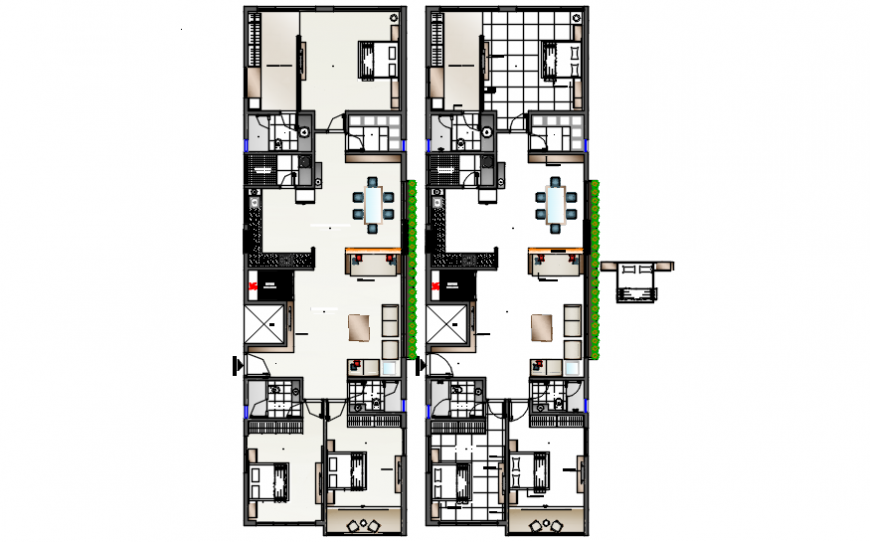 Material finish layout plan of house