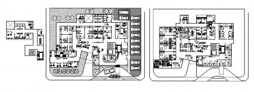 Maternity clinic first and second floor plan cad drawing details dwg file