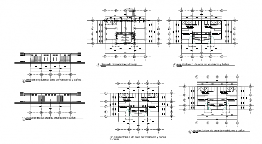 Mato support unit building bathrooms foundation, sanitary installation and cad drawing details dwg file