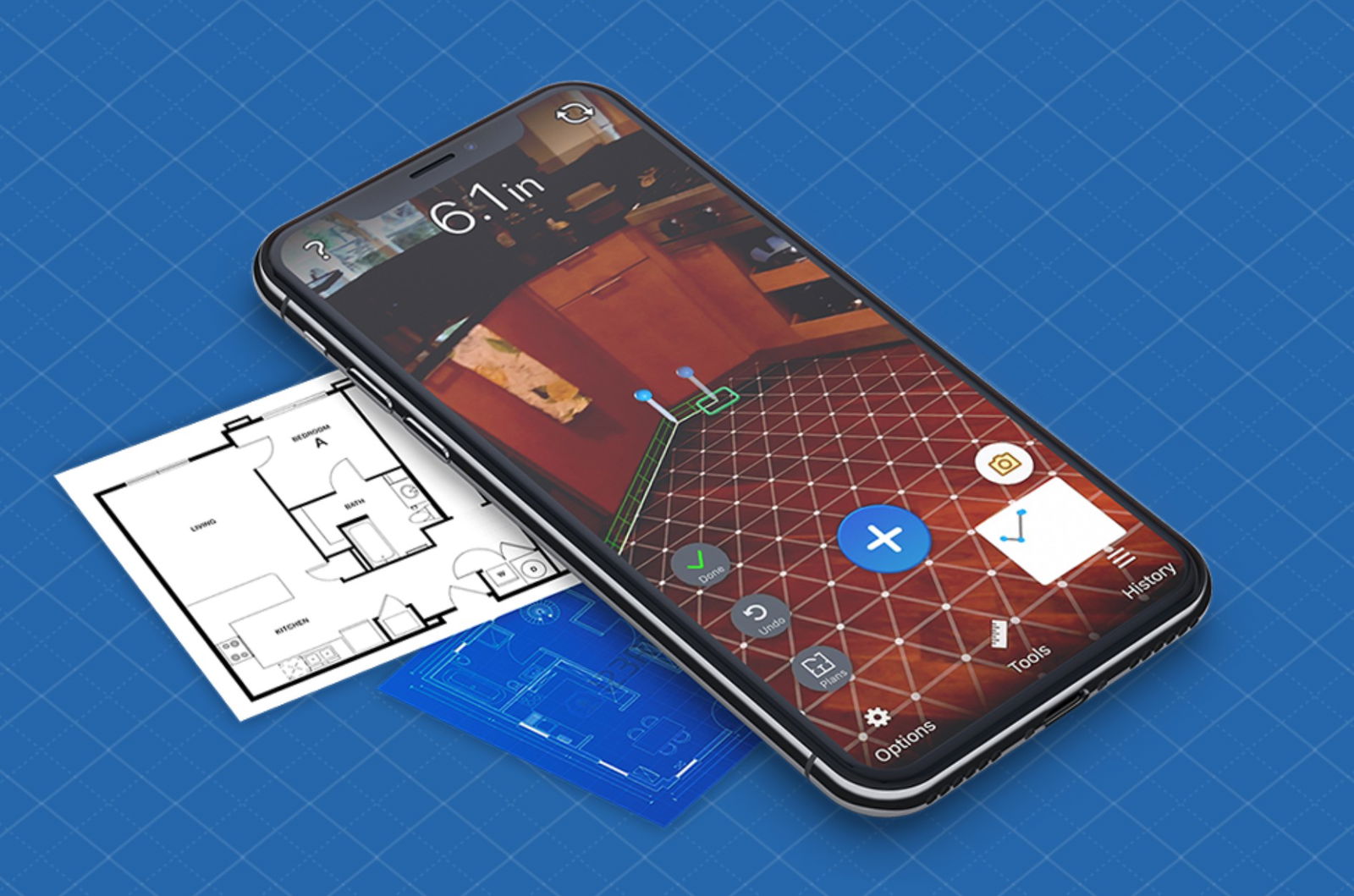 measure furniture and room dimensions using a mobile phone.