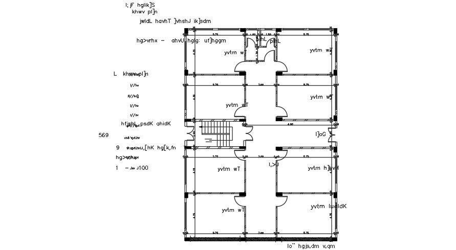 measurement Plan Of 4 BHK House AutoCAD File
