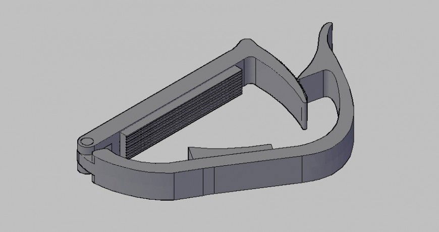 Clamp of musical instrument 3d view in auto cad file