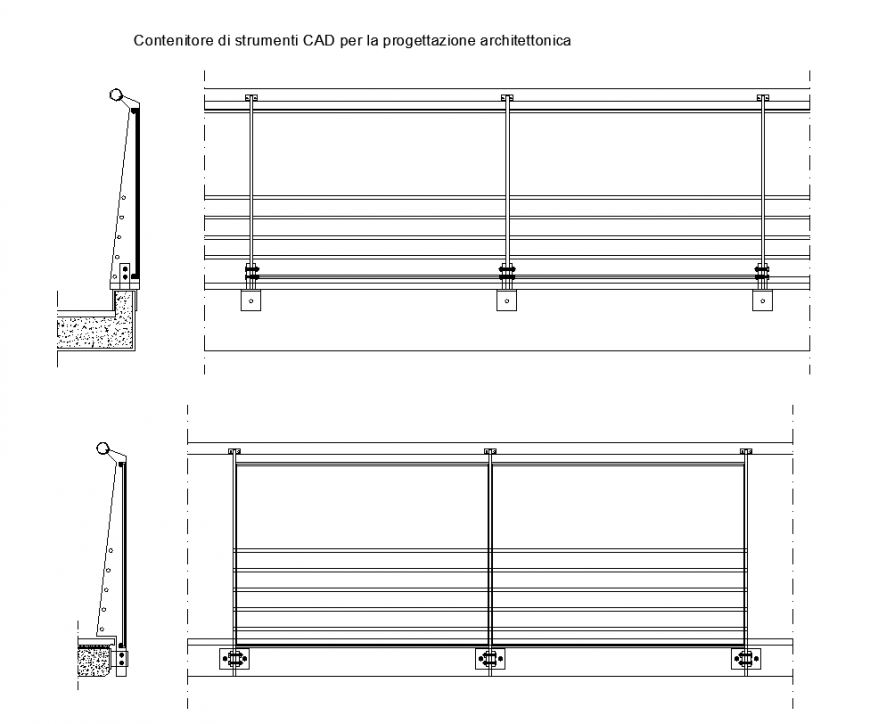 Mechanical toolbox detail 2d view elevation autocad file