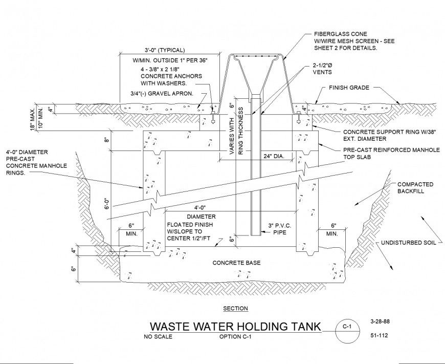 Mechanical Waste Water Tank layout file