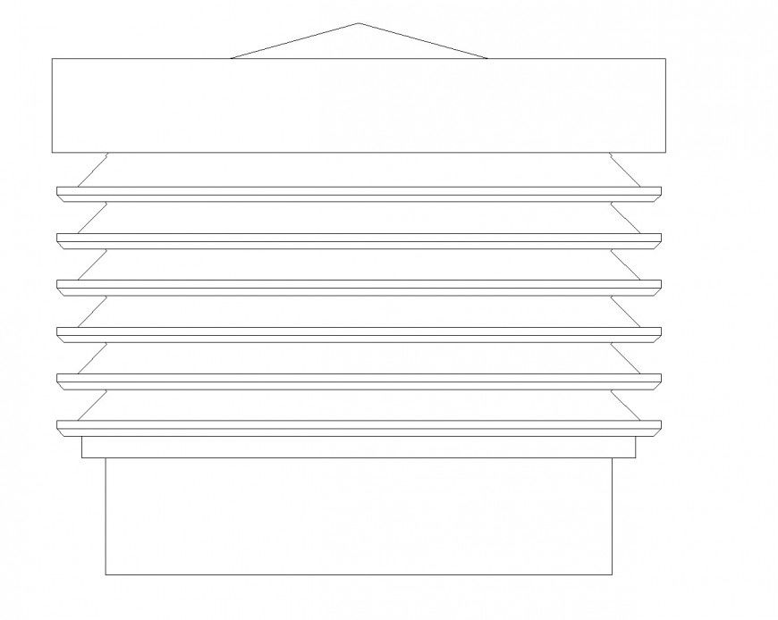 Mechanical Wind catcher Elevation dwg file