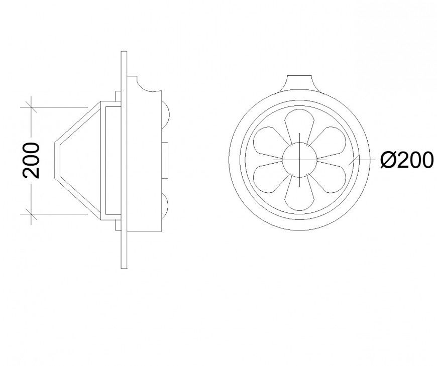 Mechanical Window Exhaust Fan AutoCAD DWG File for Designers