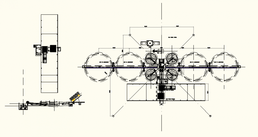 Mechanization of silos detail plan and elevation autocad file