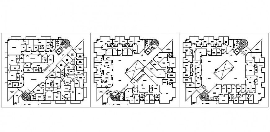 Medical ambulatory ground, first and second floor plan cad drawing details dwg file