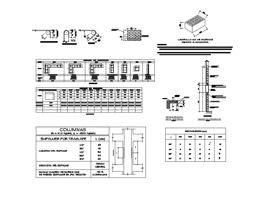 Medical clinic constructive structure details with column dwg file