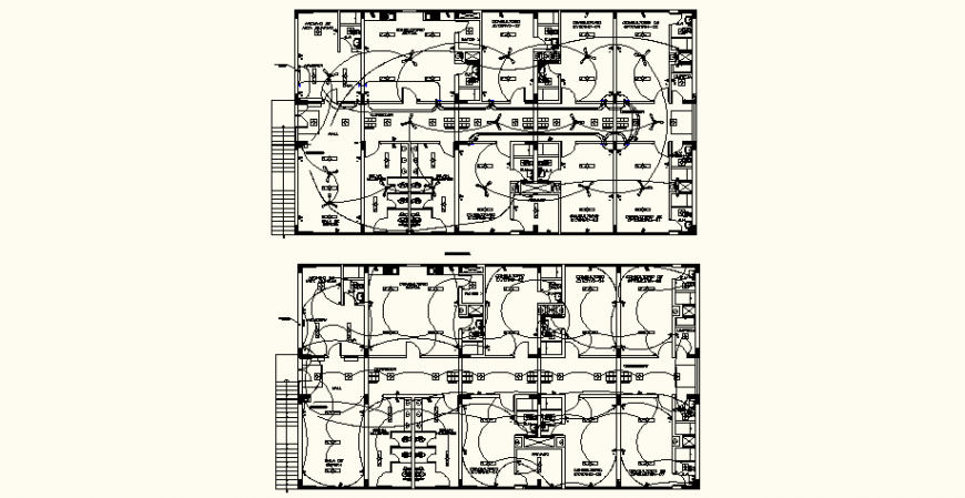 Medical clinic electrical layout plan in dwg AutoCAD file.
