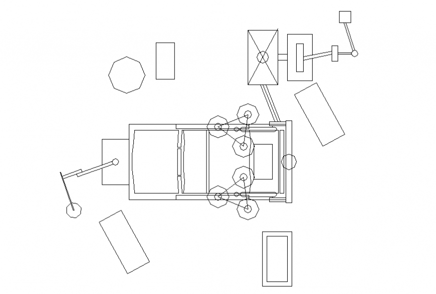 Medical clinic furniture blocks top view elevation cad drawing details dwg file