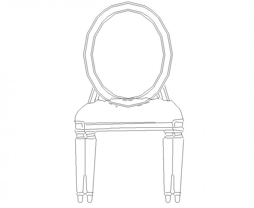 Medieval period furniture style chair in dwg AutoCAD file.