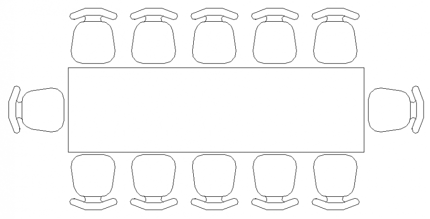Medium Conference Table CAD Block in AutoCAD DWG Format