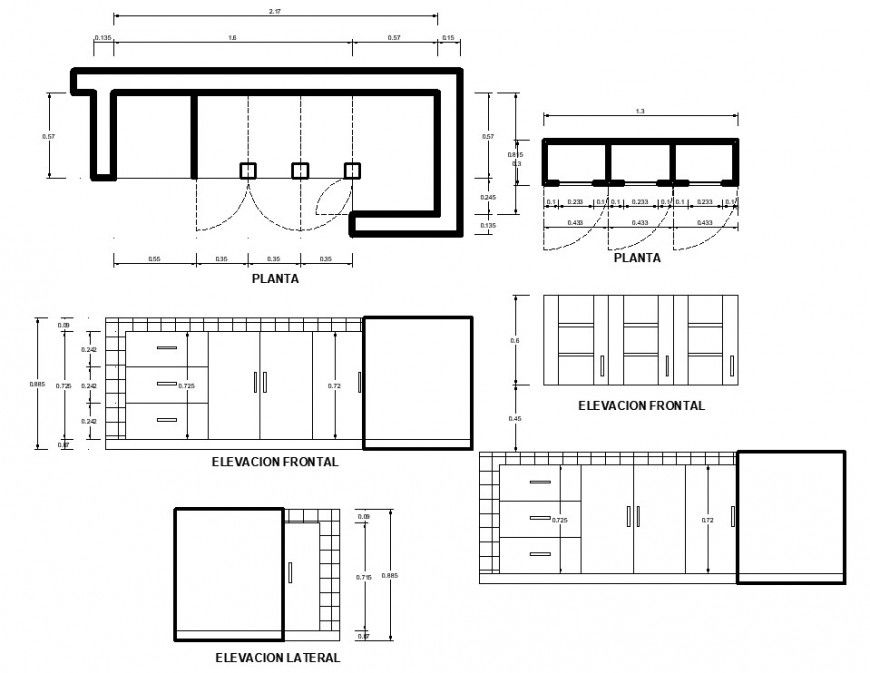 Melamine furniture drawing detail in dwg AutoCAD file.