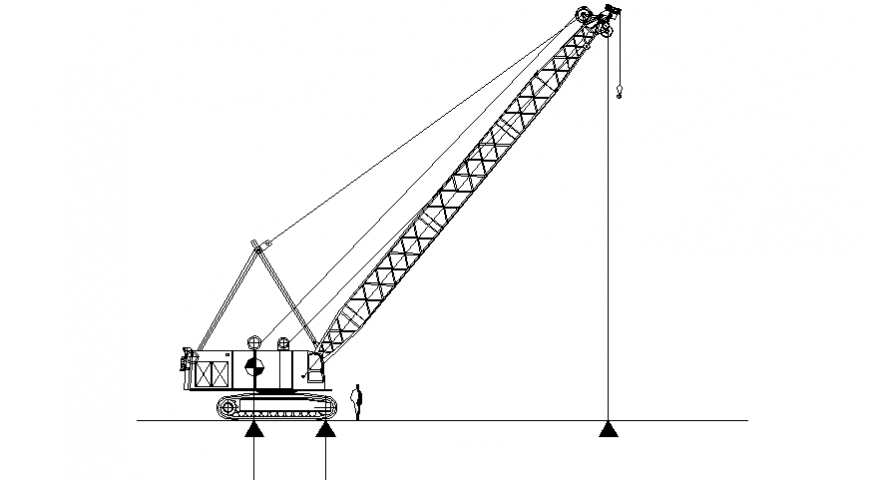 Membrane truck with crewel side elevation cad block details dwg file