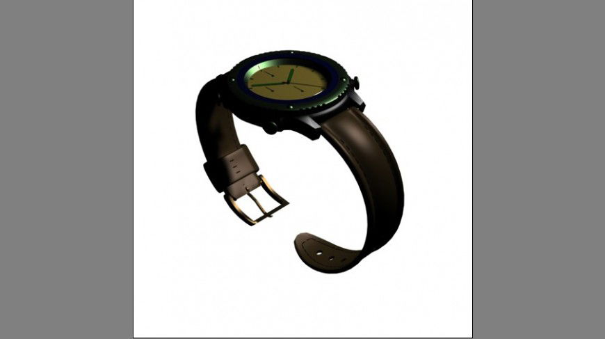 Men's analogue watch 3d model cad drawing details max file