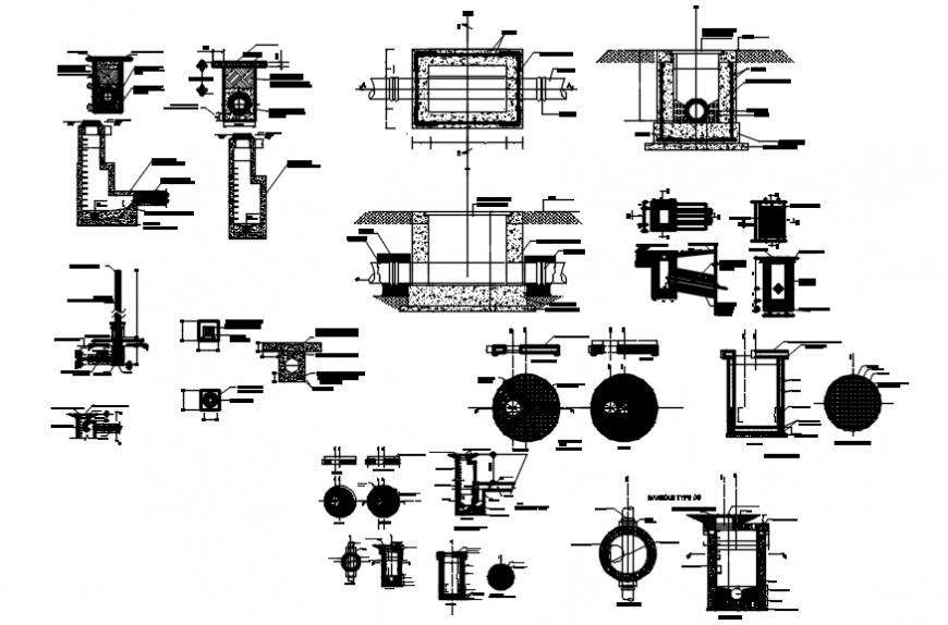 Men hole plan and elevation construction view in auto cad file