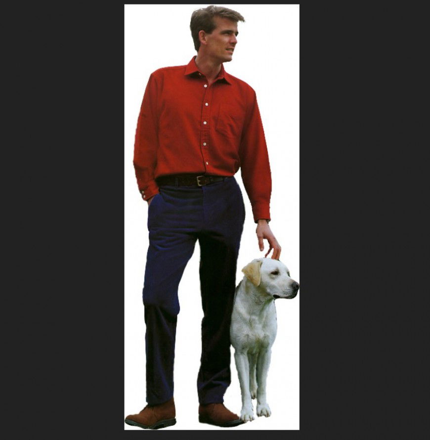 Men with dog detail 3d model layout photo file