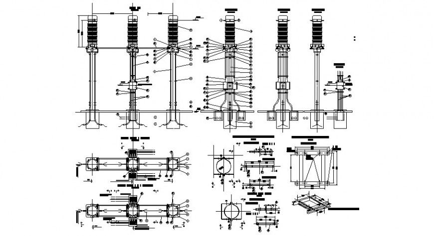 Mensuration transformer combine-assembly electrical detail dwg file