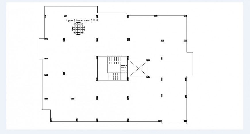 Mesh layout plan and constructive structure details dwg file