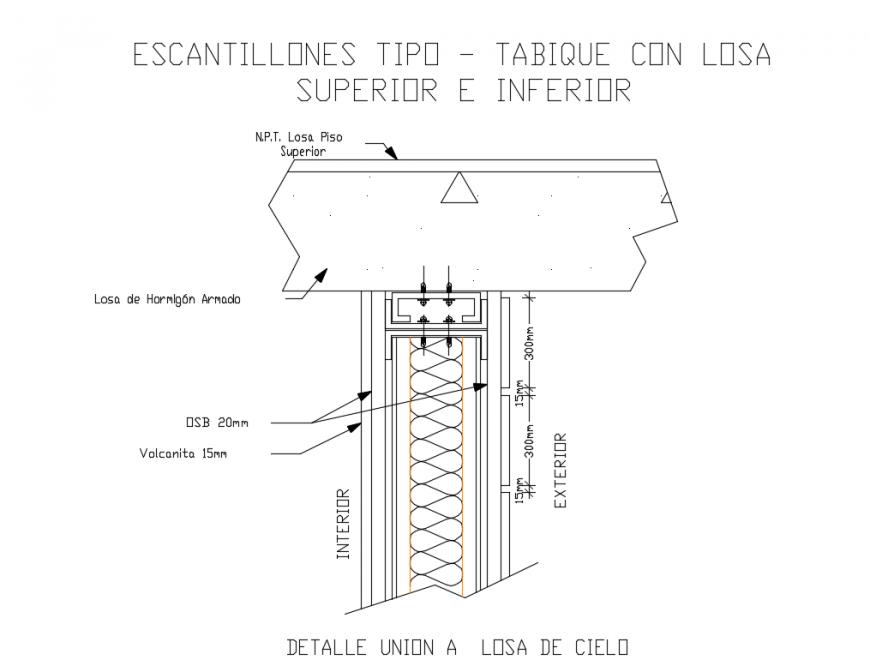 Meta constructive systems details of union slab-ceiling dwg file
